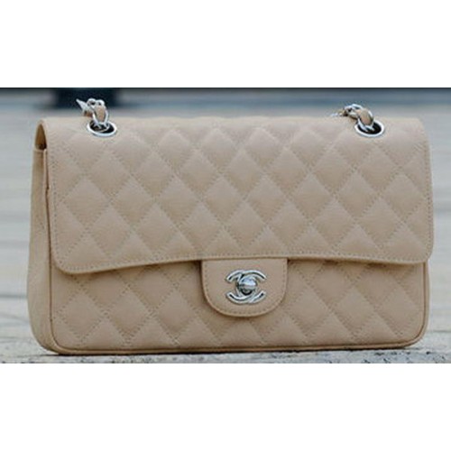 Chanel 2.55 Series Flap Bag Apricot Cannage Muster A1112 Silber