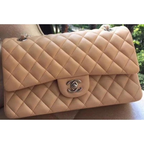 Chanel 2.55 Series Flap Bag Apricot Original Leder A01112 Silber