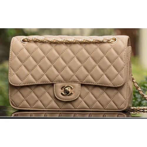Chanel 2.55 Series Flap Bag Aprikose Schafsleder A1112 Gold