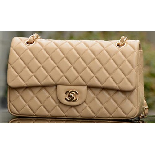 Chanel 2.55 Series Flap Bag Aprikose Schafsleder A37586 Gold