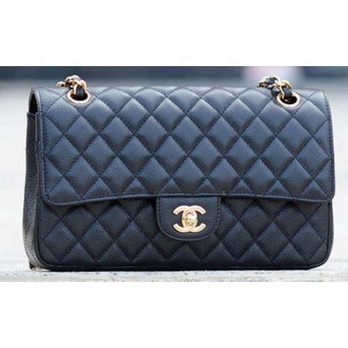 Chanel 2.55 Series Flap Bag Schwarz Cannage Muster A1112 Gold