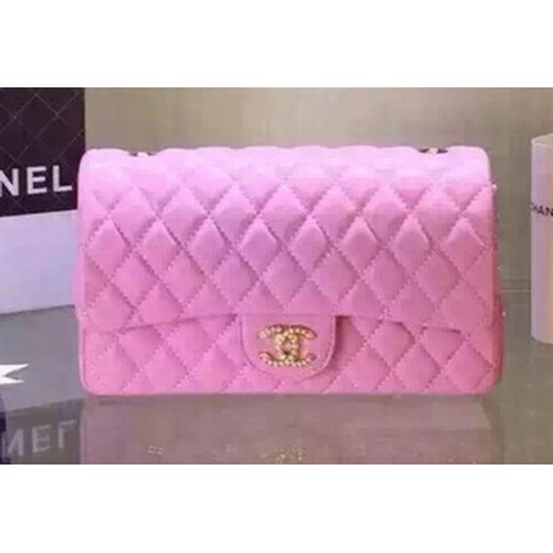 Chanel 2.55 Series Flap Bag Schwarzes Schafsleder A5016 Pink