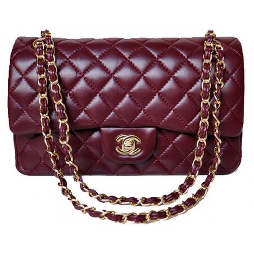 Chanel 2.55 Series Flap Bag Burgund Lackleder A1112 Gold