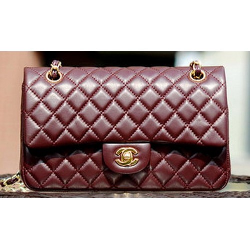 Chanel 2.55 Series Flap Bag Burgunderrotes Schafsleder A37586 Gold