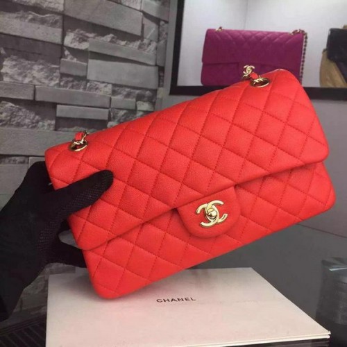 Chanel 2.55 Series Flap Bag Hirschleder A1112 Rot