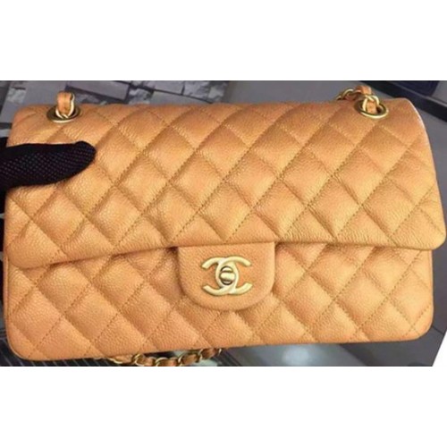Chanel 2.55 Series Flap Bag Gold Cavier Leder A05480 Gold