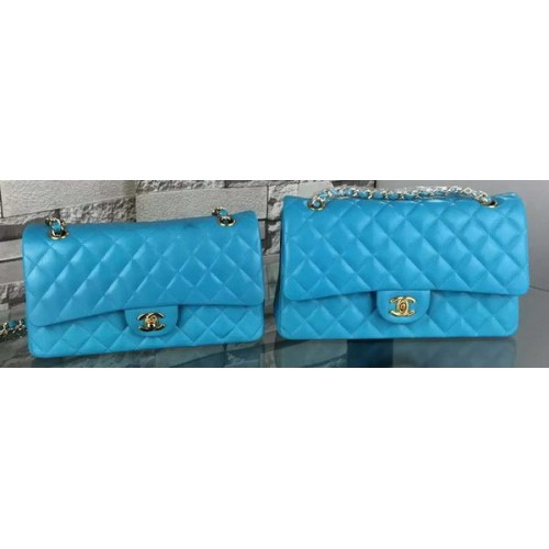 Chanel 2.55 Series Flap Bag Lammleder A5024 Blau