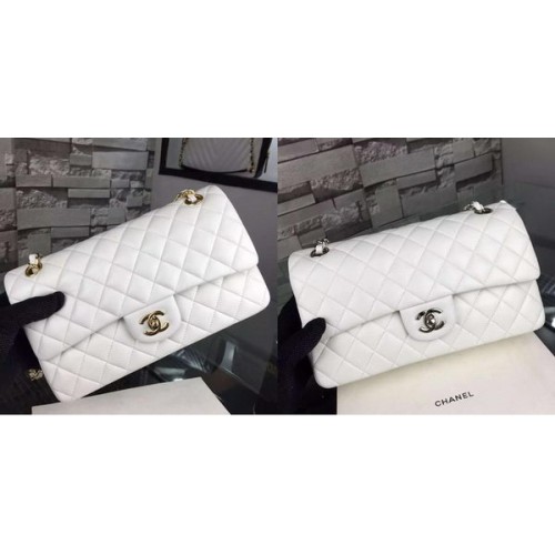 Chanel 2.55 Series Flap Bag Lammleder A5024 Weiß