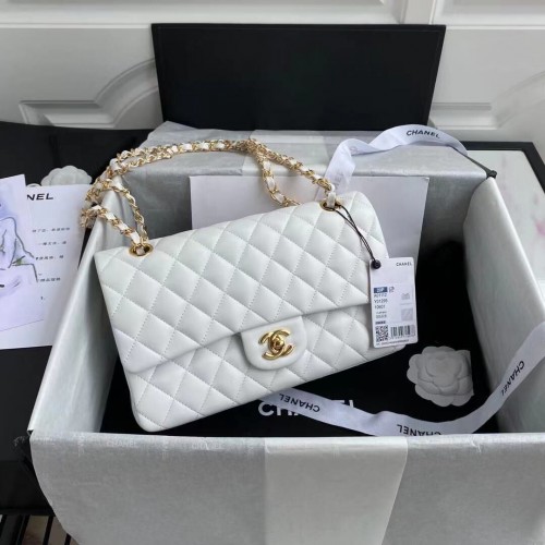 Chanel 2.55 Series Flap Bag Original Schafsleder A1112 Weiß