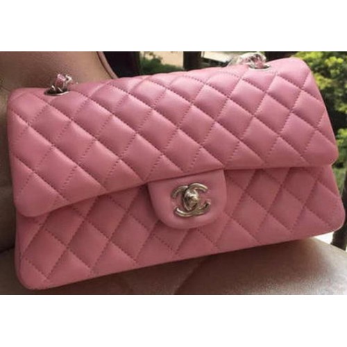 Chanel 2.55 Series Flap Bag Pink Original Leder A01112 Silber