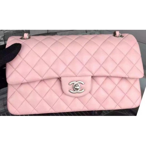 Chanel 2.55 Series Flap Bag Rosa Schafsleder A06375 Silber