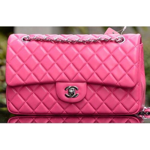 Chanel 2.55 Series Flap Bag Rose Schafsleder A37586 Silber