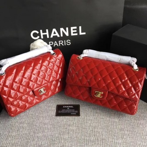 Chanel 2.55 Series Flap Bags Original Leder A1112 Rot