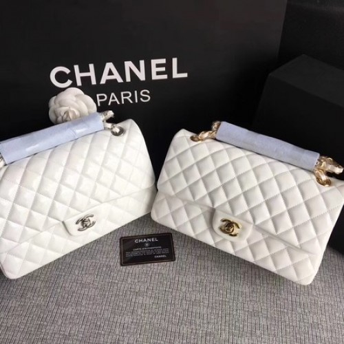 Chanel 2.55 Series Flap Bags Original Leder A1112 Weiß