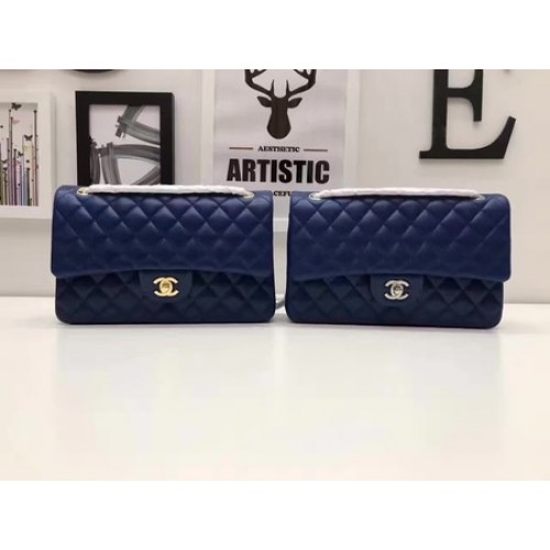Chanel 2.55 Series Flap Bags Original Schaffell A1112 Blau