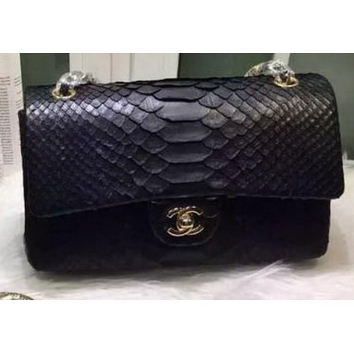 Chanel 2.55 Series Flap Bags Original Schlangenleder A1112SA Schwarz