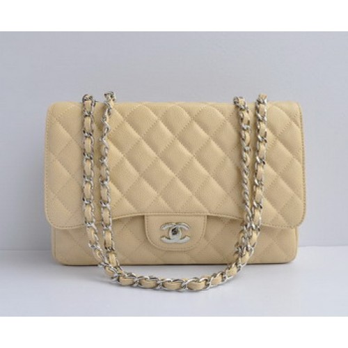 Chanel 2.55 Flap Bag 28600 Creme mit Silberkette