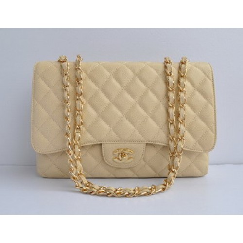 Chanel 2.55 Flap Bag 28600 Creme mit goldener Kette