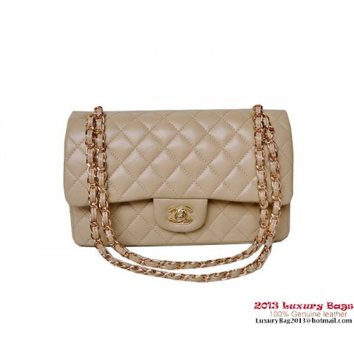 Chanel A01112 Classic Flap Bag Aprikose Schafsleder Gold