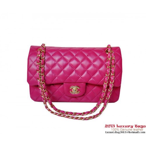 Chanel A01112 Classic Flap Bag Plum Sheepskin Gold