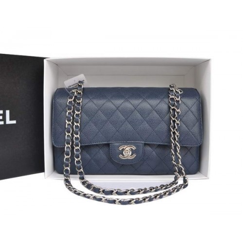 Chanel A1112 2.55 Series Flap Bag Original Cannage Leder Blau