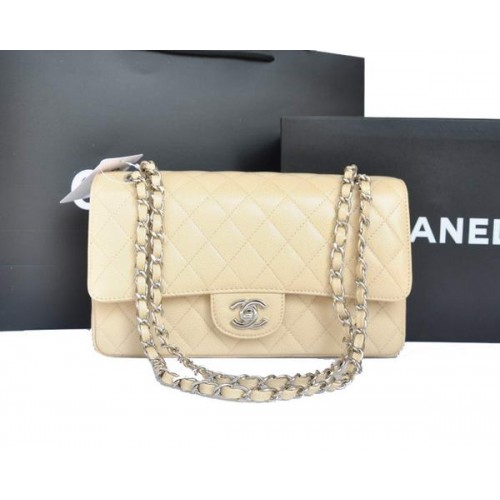 Chanel A1112 2.55 Series Flap Bag Original Caviar Leather Apricot