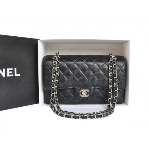 Chanel A1112 2.55 Series Flap Bag Original Kaviarleder Schwarz