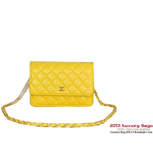 Chanel A33814 Schaffell Leder Mini Flap Bag Gelb