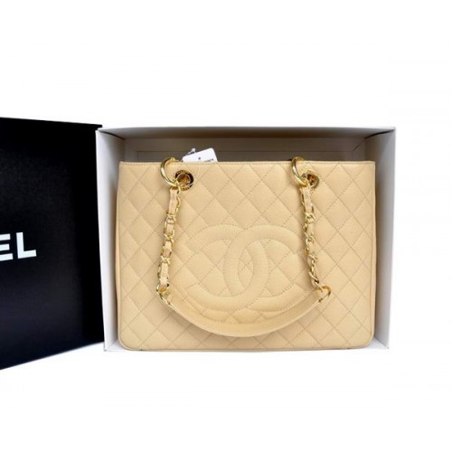 Chanel A50995 Original Kaviar Leder Umhängetasche Apricot