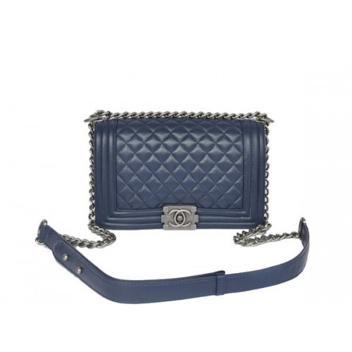 Hot Style Chanel A67086 Königsblau Le Boy Flap Umhängetasche Silber