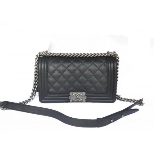 Chanel Boy Flap Umhängetasche Original Kalbsleder A67086 Schwarz