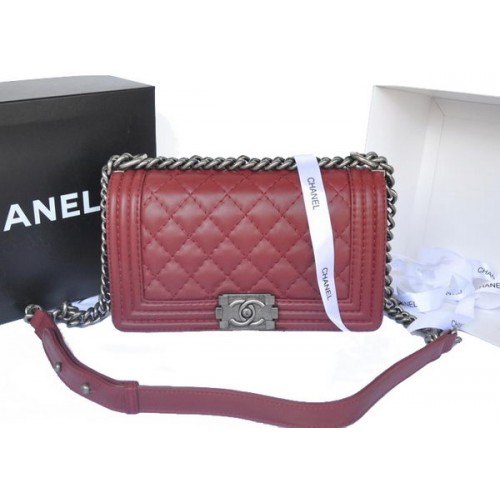 Chanel Boy Flap Umhängetasche Original Kalbsleder A67086 Burgund