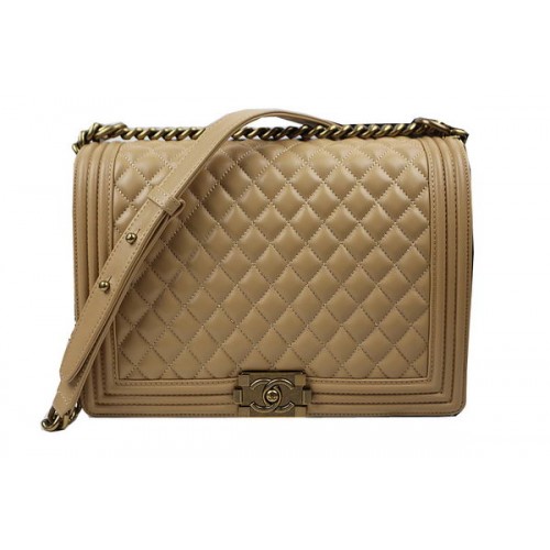 Chanel Boy Flap Umhängetasche Original Schafsleder A67087 Apricot