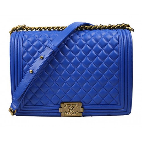 Chanel Boy Flap Umhängetasche Original Schafsleder A67087 Blau