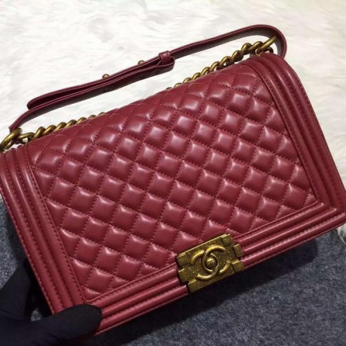 Chanel Boy Flap Umhängetasche Original Schafsleder A67088 Burgund