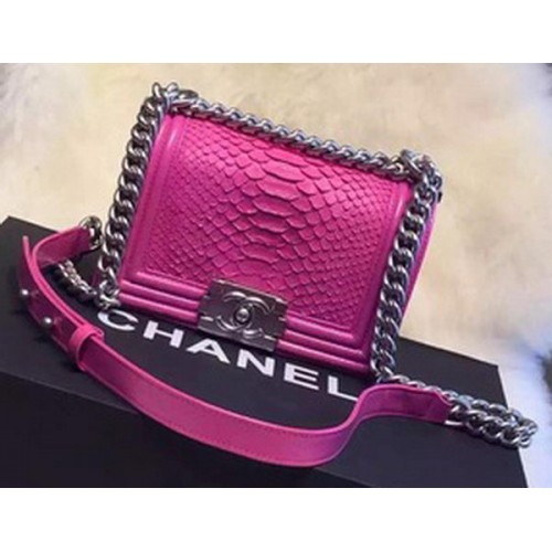 Chanel Boy Flap Umhängetasche Pythonleder A66094 Rose