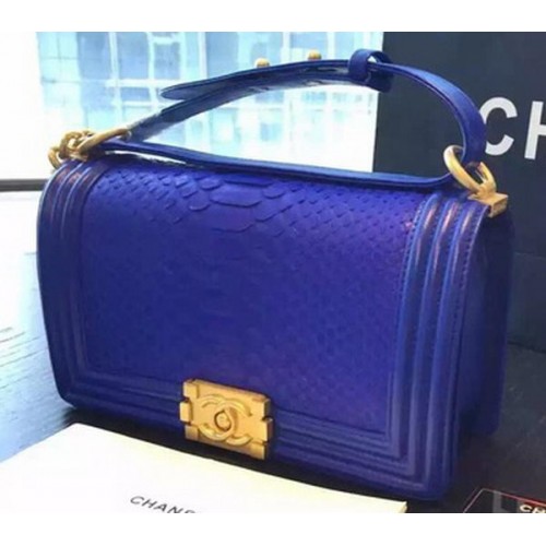 Chanel Boy Flap Umhängetasche Royal Python Leder A66095 Gold