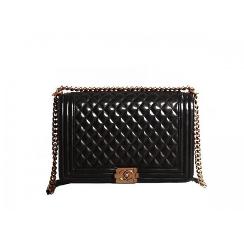 Chanel Boy Flap Umhängetasche in Schwarz Original Leder Gold