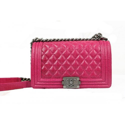 Chanel Boy Flap Umhängetasche aus original glasiertem Craquelé-Leder A67025 Rose