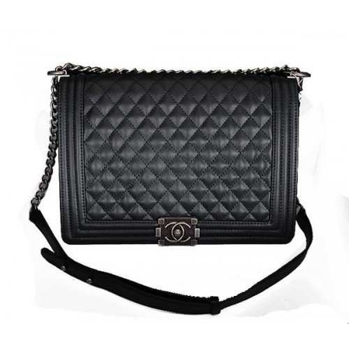 Chanel Boy Flap Umhängetasche aus Schafsleder A6796 Schwarz