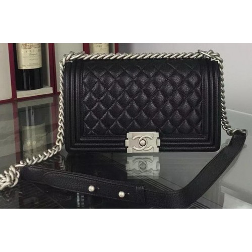 Chanel Boy Flap Umhängetaschen Hirschleder A67086 Schwarz