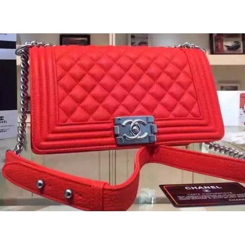 Chanel Boy Flap Umhängetaschen Hirschleder A67086 Rot