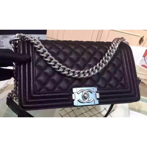 Chanel Boy Flap Umhängetaschen Hirschleder A67086 Schwarz