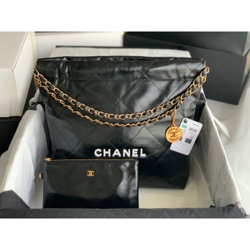 Chanel Kalbsleder Einkaufstasche AS3261 schwarz&weiß