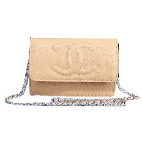 Chanel Cannage Muster Leder Umhängetasche A8892 Aprikose