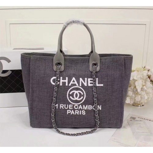 Chanel Canvas Leder Tote Einkaufstasche 68047A