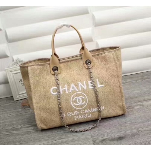 Chanel Canvas Leder Tote Einkaufstasche 68047B
