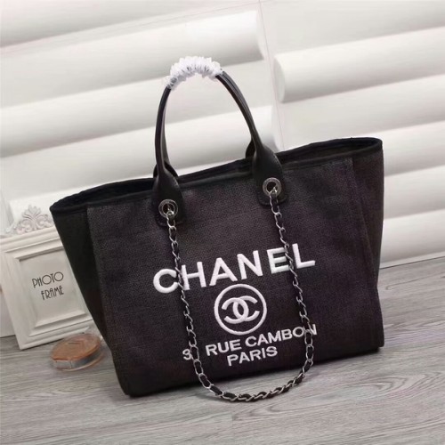 Chanel Canvas Leder Tote Einkaufstasche 68047C