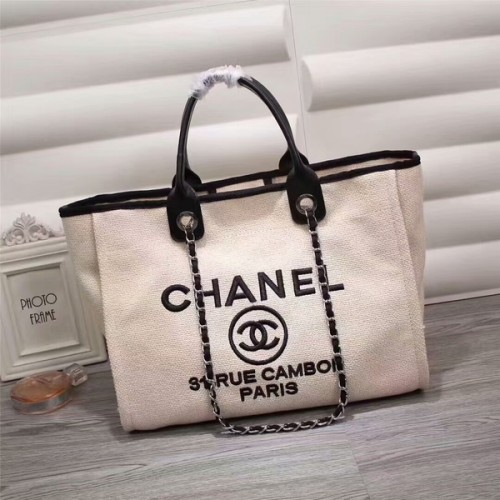 Chanel Canvas Leder Tote Einkaufstasche 68047F