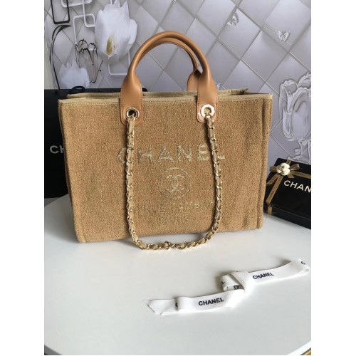 Chanel Canvas Schulter-Einkaufstasche 66941 gelb